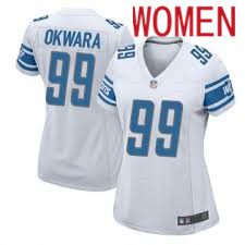 Women Detroit Lions #99 Julian Okwara White Nike Game Player NFL Jersey->women nfl jersey->Women Jersey